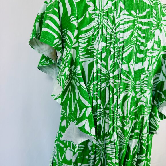 Anthropologie Maeve Dress Women's XS The Cassandra Butterfly Maxi Green Pleated - Picture 7 of 14